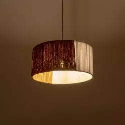 TAG 205-0059 Boho Κρεμαστό Φωτιστικό Οροφής με Ντουί 1 x E27 AC 220-240V IP20 - Λευκό & Καφέ - M30 x Π30 x Υ18cm