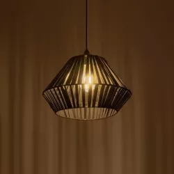 NUI 205-0061 Boho Κρεμαστό Φωτιστικό Οροφής με Ντουί 1 x E27 AC 220-240V IP20 - Μαύρο - M36 x Π36 x Υ27cm