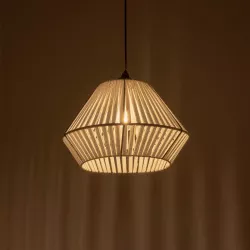 NUI 205-0063 Boho Κρεμαστό Φωτιστικό Οροφής με Ντουί 1 x E27 AC 220-240V IP20 - Λευκό - M36 x Π36 x Υ27cm