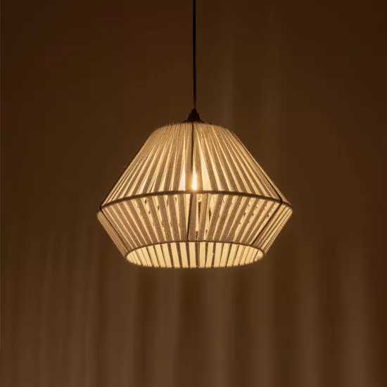 NUI 205-0063 Boho Κρεμαστό Φωτιστικό Οροφής με Ντουί 1 x E27 AC 220-240V IP20 - Λευκό - M36 x Π36 x Υ27cm
