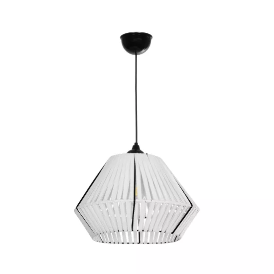 NUI 205-0063 Boho Κρεμαστό Φωτιστικό Οροφής με Ντουί 1 x E27 AC 220-240V IP20 - Λευκό - M36 x Π36 x Υ27cm