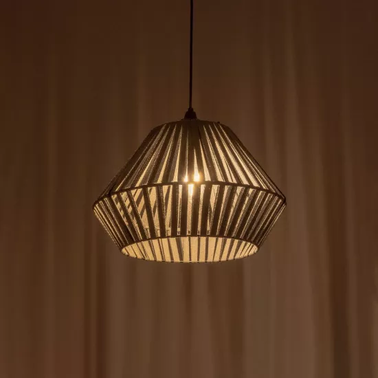 NUI 205-0065 Boho Κρεμαστό Φωτιστικό Οροφής με Ντουί 1 x E27 AC 220-240V IP20 - Γκρι - M36 x Π36 x Υ27cm