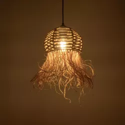 RIKTA 205-0077 Boho Κρεμαστό Φωτιστικό Οροφής με Ντουί 1 x E27 AC 220-240V IP20 - Μπεζ - M20 x Π20 x Υ30cm