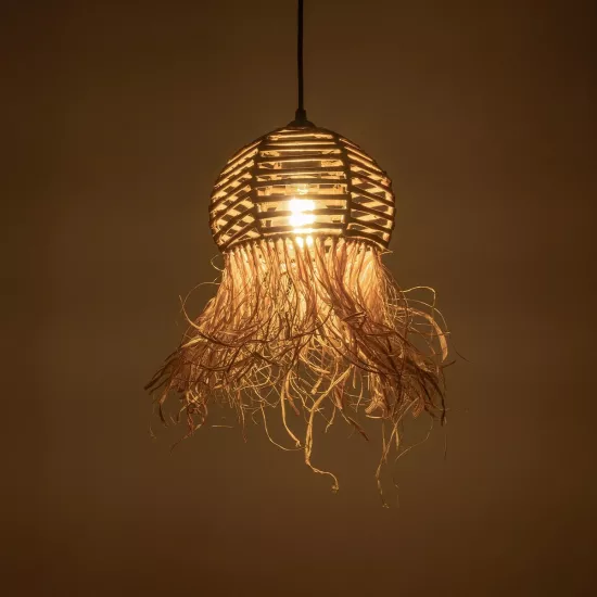 RIKTA 205-0077 Boho Κρεμαστό Φωτιστικό Οροφής με Ντουί 1 x E27 AC 220-240V IP20 - Μπεζ - M20 x Π20 x Υ30cm