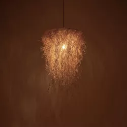 LIETUS 205-0079 Boho Κρεμαστό Φωτιστικό Οροφής με Ντουί 1 x E27 AC 220-240V IP20 - Μπεζ - M45 x Π45 x Υ50cm