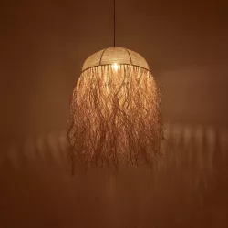 PLUVIA 205-0080 Boho Κρεμαστό Φωτιστικό Οροφής με Ντουί 1 x E27 AC 220-240V IP20 - Μπεζ - M50 x Π50 x Υ80cm