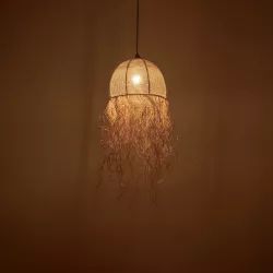 PLUVIA 205-0082 Boho Κρεμαστό Φωτιστικό Οροφής με Ντουί 1 x E27 AC 220-240V IP20 - Μπεζ - M30 x Π30 x Υ70cm