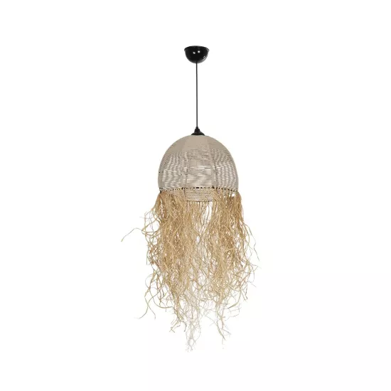 PLUVIA 205-0082 Boho Κρεμαστό Φωτιστικό Οροφής με Ντουί 1 x E27 AC 220-240V IP20 - Μπεζ - M30 x Π30 x Υ70cm