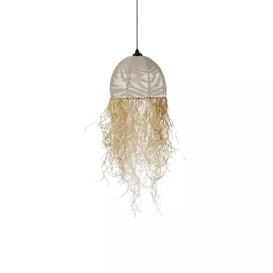 PLUVIA 205-0082 Boho Κρεμαστό Φωτιστικό Οροφής με Ντουί 1 x E27 AC 220-240V IP20 - Μπεζ - M30 x Π30 x Υ70cm