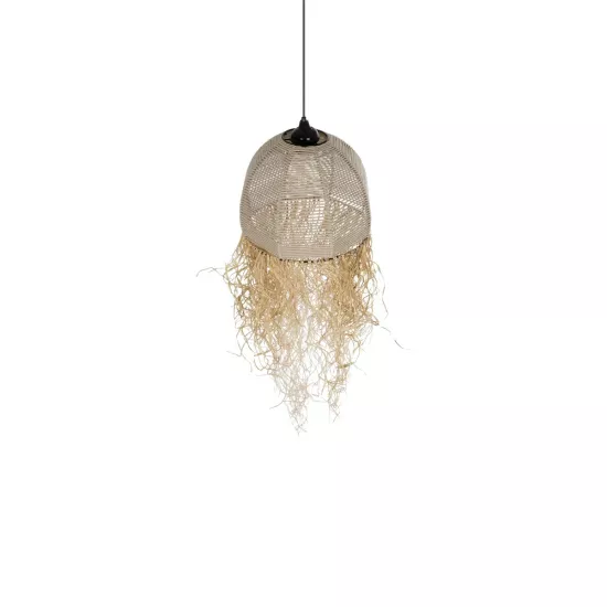 PLUVIA 205-0082 Boho Κρεμαστό Φωτιστικό Οροφής με Ντουί 1 x E27 AC 220-240V IP20 - Μπεζ - M30 x Π30 x Υ70cm