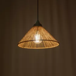 FUNIS 205-0084 Boho Κρεμαστό Φωτιστικό Οροφής με Ντουί 1 x E27 AC 220-240V IP20 - Μπεζ - M25 x Π25 x Υ16cm