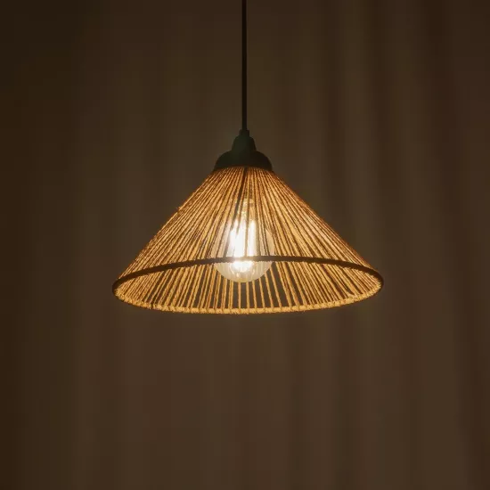 FUNIS 205-0084 Boho Κρεμαστό Φωτιστικό Οροφής με Ντουί 1 x E27 AC 220-240V IP20 - Μπεζ - M25 x Π25 x Υ16cm