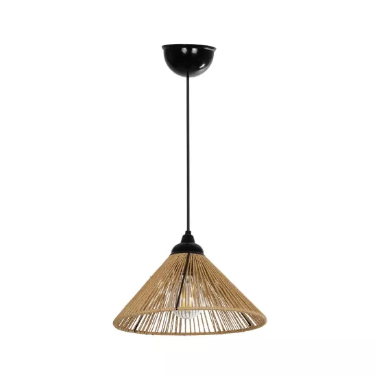 FUNIS 205-0084 Boho Κρεμαστό Φωτιστικό Οροφής με Ντουί 1 x E27 AC 220-240V IP20 - Μπεζ - M25 x Π25 x Υ16cm