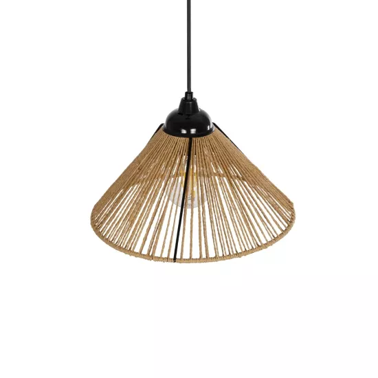 FUNIS 205-0084 Boho Κρεμαστό Φωτιστικό Οροφής με Ντουί 1 x E27 AC 220-240V IP20 - Μπεζ - M25 x Π25 x Υ16cm