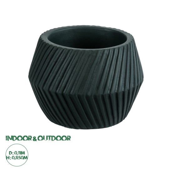 Artificial Garden BARBADOS 20538 Διακοσμητικό Κεραμικό Κασπώ Γλάστρα - Flower Pot Μαύρο Φ11 x Υ8.5cm