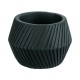 Artificial Garden BARBADOS 20538 Διακοσμητικό Κεραμικό Κασπώ Γλάστρα - Flower Pot Μαύρο Φ11 x Υ8.5cm