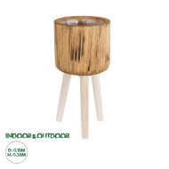 Artificial Garden JAMAICA 20553 Διακοσμητικό Ξύλινο Κασπώ Γλάστρα - Flower Pot Καφέ Φ18 x Υ38cm