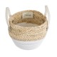 Artificial Garden SANTORINI 20576 Διακοσμητικό Πλεκτό Κασπώ Γλάστρα - Flower Pot Μπεζ με Λευκό Φ28 x Υ24cm