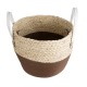 Artificial Garden CAROLINA 20580 Διακοσμητικό Πλεκτό Κασπώ Γλάστρα - Flower Pot Μπεζ με Καφέ και Λευκό Φ33 x Υ28cm