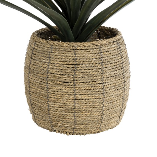 Artificial Garden THASSOS 20581 Διακοσμητικό Πλεκτό Κασπώ Γλάστρα - Flower Pot Καφέ Φ28 x Υ26cm