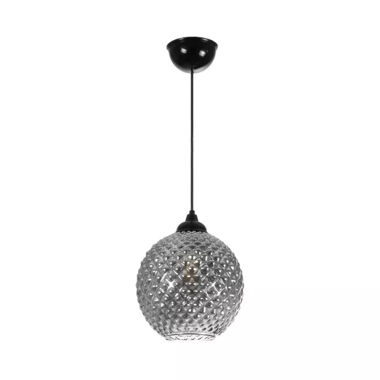 KEGEL 206-0003 Μοντέρνο Κρεμαστό Φωτιστικό Οροφής με Ντουί 1 x E27 AC 220-240V IP20 - Μαύρο Φιμέ - Μ20 x Π20 x Υ20cm