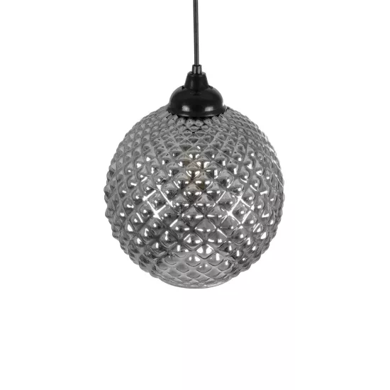 KEGEL 206-0003 Μοντέρνο Κρεμαστό Φωτιστικό Οροφής με Ντουί 1 x E27 AC 220-240V IP20 - Μαύρο Φιμέ - Μ20 x Π20 x Υ20cm