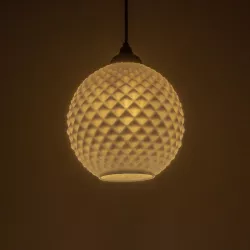 KEGEL 206-0004 Μοντέρνο Κρεμαστό Φωτιστικό Οροφής με Ντουί 1 x E27 AC 220-240V IP20 - Λευκό - Μ20 x Π20 x Υ20cm