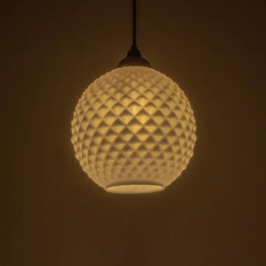 KEGEL 206-0004 Μοντέρνο Κρεμαστό Φωτιστικό Οροφής με Ντουί 1 x E27 AC 220-240V IP20 - Λευκό - Μ20 x Π20 x Υ20cm