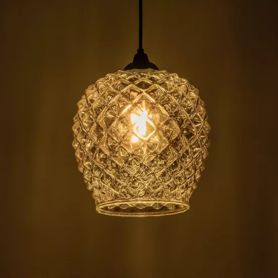 KEGEL 206-0006 Μοντέρνο Κρεμαστό Φωτιστικό Οροφής με Ντουί 1 x E27 AC 220-240V IP20 - Μαύρο Φιμέ - Μ19 x Π19 x Υ19cm