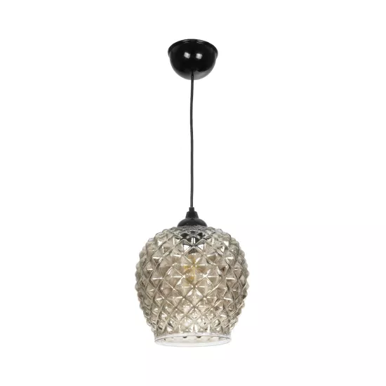 KEGEL 206-0006 Μοντέρνο Κρεμαστό Φωτιστικό Οροφής με Ντουί 1 x E27 AC 220-240V IP20 - Μαύρο Φιμέ - Μ19 x Π19 x Υ19cm