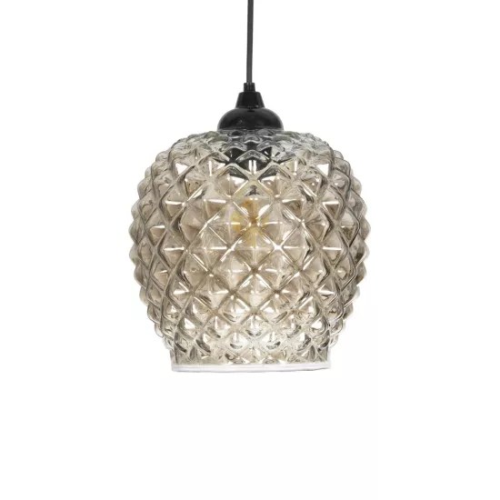 KEGEL 206-0006 Μοντέρνο Κρεμαστό Φωτιστικό Οροφής με Ντουί 1 x E27 AC 220-240V IP20 - Μαύρο Φιμέ - Μ19 x Π19 x Υ19cm