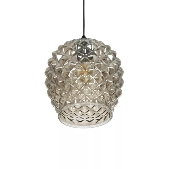 KEGEL 206-0006 Μοντέρνο Κρεμαστό Φωτιστικό Οροφής με Ντουί 1 x E27 AC 220-240V IP20 - Μαύρο Φιμέ - Μ19 x Π19 x Υ19cm