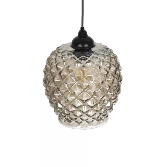 KEGEL 206-0006 Μοντέρνο Κρεμαστό Φωτιστικό Οροφής με Ντουί 1 x E27 AC 220-240V IP20 - Μαύρο Φιμέ - Μ19 x Π19 x Υ19cm