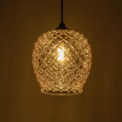 KEGEL 206-0007 Μοντέρνο Κρεμαστό Φωτιστικό Οροφής με Ντουί 1 x E27 AC 220-240V IP20 - Μελί - Μ19 x Π19 x Υ19cm