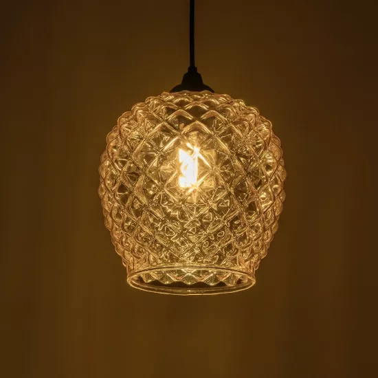 KEGEL 206-0007 Μοντέρνο Κρεμαστό Φωτιστικό Οροφής με Ντουί 1 x E27 AC 220-240V IP20 - Μελί - Μ19 x Π19 x Υ19cm