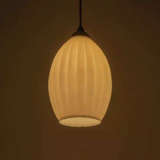 GURIA 206-0008 Μοντέρνο Κρεμαστό Φωτιστικό Οροφής με Ντουί 1 x E27 AC 220-240V IP20 - Λευκό - Μ19 x Π19 x Υ26cm