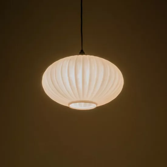 PERA 206-0011 Μοντέρνο Κρεμαστό Φωτιστικό Οροφής με Ντουί 1 x E27 AC 220-240V IP20 - Λευκό - Μ30 x Π30 x Υ22cm