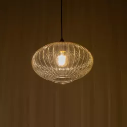 PERA 206-0012 Μοντέρνο Κρεμαστό Φωτιστικό Οροφής με Ντουί 1 x E27 AC 220-240V IP20 - Mελί - Μ30 x Π30 x Υ22cm