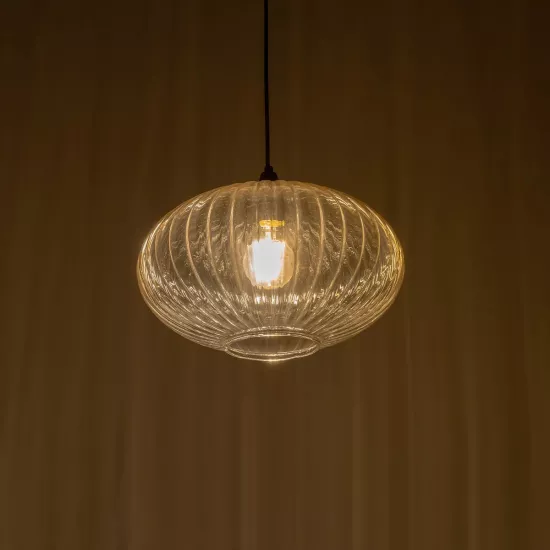 PERA 206-0012 Μοντέρνο Κρεμαστό Φωτιστικό Οροφής με Ντουί 1 x E27 AC 220-240V IP20 - Mελί - Μ30 x Π30 x Υ22cm