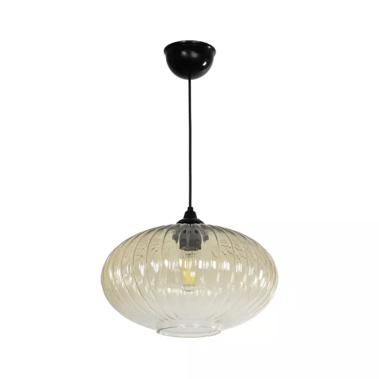 PERA 206-0012 Μοντέρνο Κρεμαστό Φωτιστικό Οροφής με Ντουί 1 x E27 AC 220-240V IP20 - Mελί - Μ30 x Π30 x Υ22cm