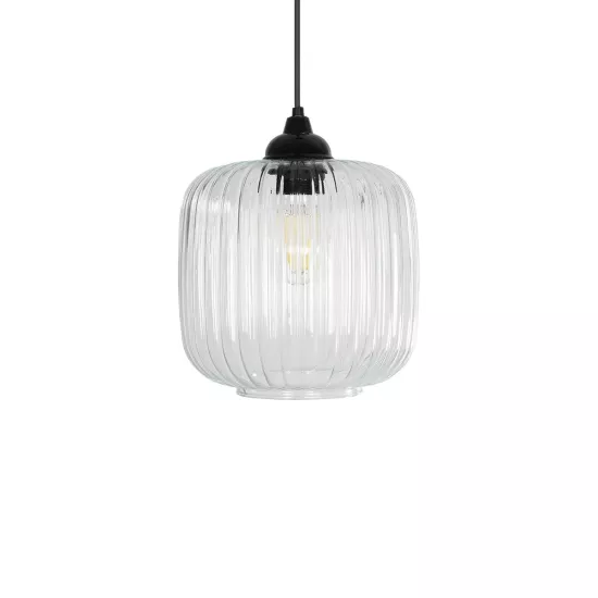 MELONI 206-0013 Μοντέρνο Κρεμαστό Φωτιστικό Οροφής με Ντουί 1 x E27 AC 220-240V IP20 - Διάφανο - Μ20 x Π20 x Υ24cm