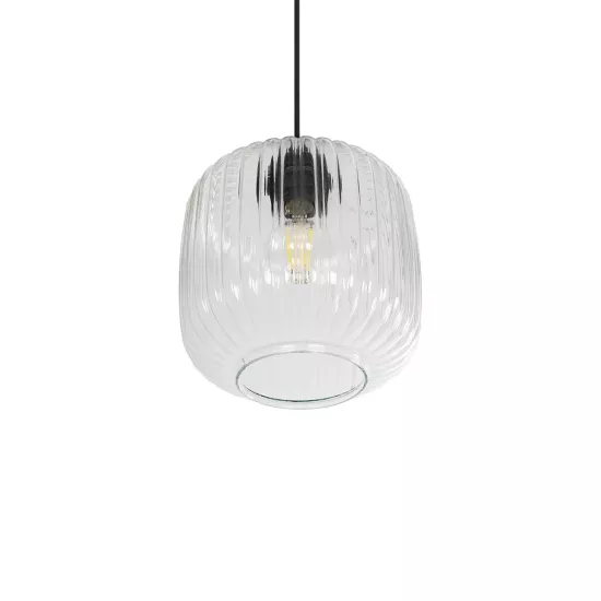 MELONI 206-0013 Μοντέρνο Κρεμαστό Φωτιστικό Οροφής με Ντουί 1 x E27 AC 220-240V IP20 - Διάφανο - Μ20 x Π20 x Υ24cm