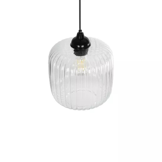 MELONI 206-0013 Μοντέρνο Κρεμαστό Φωτιστικό Οροφής με Ντουί 1 x E27 AC 220-240V IP20 - Διάφανο - Μ20 x Π20 x Υ24cm