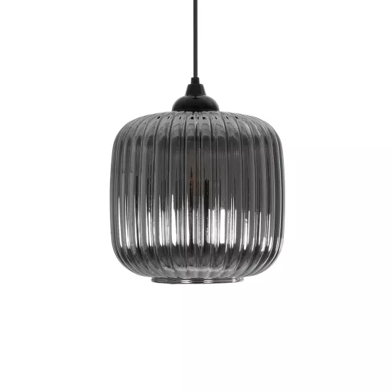 MELONI 206-0014 Μοντέρνο Κρεμαστό Φωτιστικό Οροφής με Ντουί 1 x E27 AC 220-240V IP20 - Μαύρο Φιμέ - Μ20 x Π20 x Υ24cm