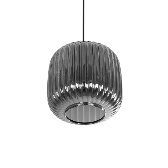 MELONI 206-0014 Μοντέρνο Κρεμαστό Φωτιστικό Οροφής με Ντουί 1 x E27 AC 220-240V IP20 - Μαύρο Φιμέ - Μ20 x Π20 x Υ24cm