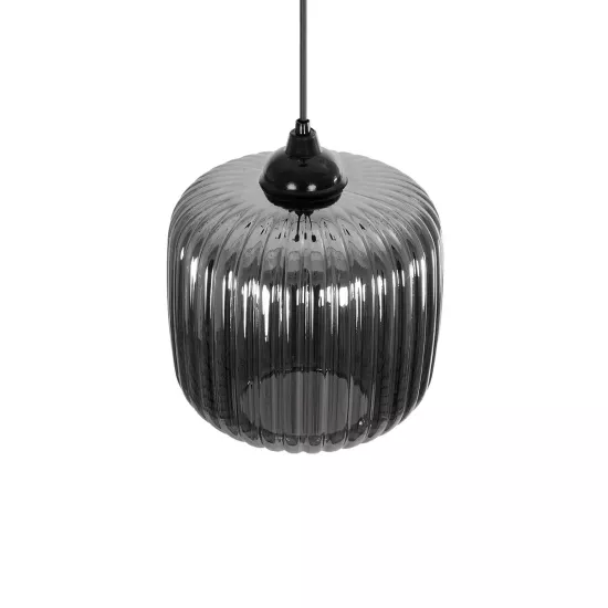 MELONI 206-0014 Μοντέρνο Κρεμαστό Φωτιστικό Οροφής με Ντουί 1 x E27 AC 220-240V IP20 - Μαύρο Φιμέ - Μ20 x Π20 x Υ24cm