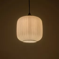 MELONI 206-0015 Μοντέρνο Κρεμαστό Φωτιστικό Οροφής με Ντουί 1 x E27 AC 220-240V IP20 - Λευκό - Μ20 x Π20 x Υ24cm