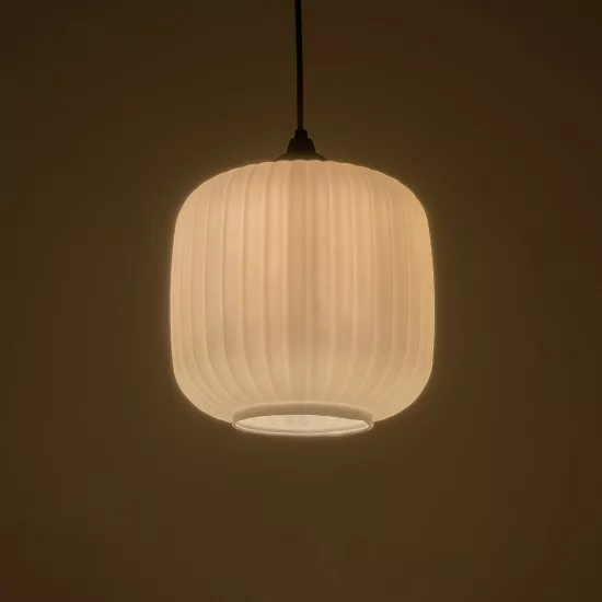 MELONI 206-0015 Μοντέρνο Κρεμαστό Φωτιστικό Οροφής με Ντουί 1 x E27 AC 220-240V IP20 - Λευκό - Μ20 x Π20 x Υ24cm