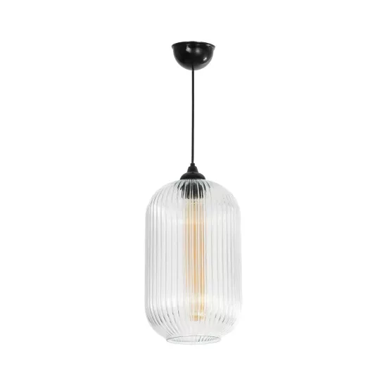 MELONI 206-0017 Μοντέρνο Κρεμαστό Φωτιστικό Οροφής με Ντουί 1 x E27 AC 220-240V IP20 - Διάφανο - Μ20 x Π20 x Υ38cm