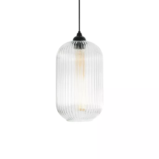 MELONI 206-0017 Μοντέρνο Κρεμαστό Φωτιστικό Οροφής με Ντουί 1 x E27 AC 220-240V IP20 - Διάφανο - Μ20 x Π20 x Υ38cm